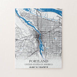 Portland Oregon USA Travel City Map Puzzle
