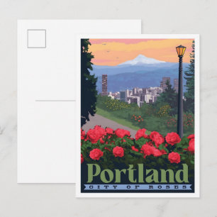 Portland Oregon USA Vintage Reisekunst Postkarte