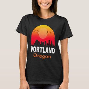 Portland Oregon Vintag Sunset Retro City Staat USA T-Shirt