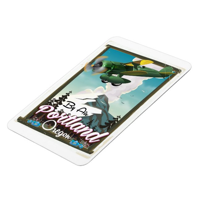 Portland, Oregon Vintage Reiseplakat Magnet (Linke Seite)