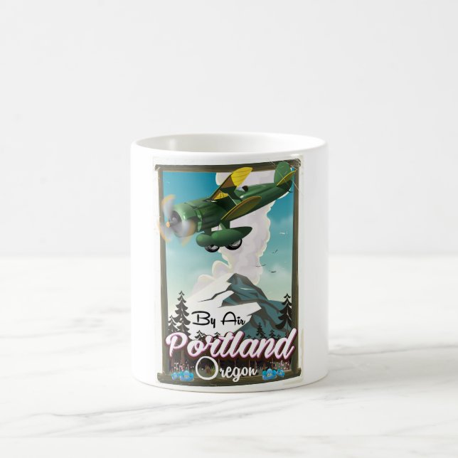 Portland, Oregon Vintage Reiseplakat Tasse (Mittel)