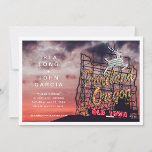 Portland Oregon Wedding Save the Date Einladung