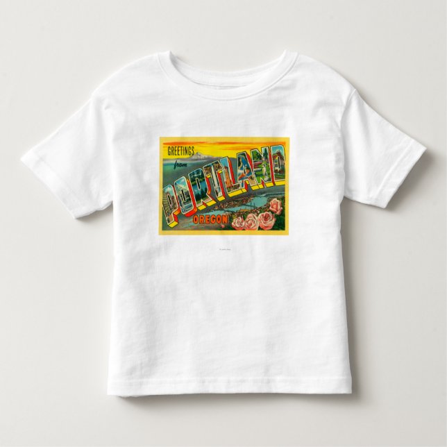 Portland, OregonLarge Buchstabe-Szenen Kleinkind T-shirt (Vorderseite)