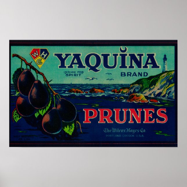 Portland, OregonYaquina Prune-Label Poster (Vorne)