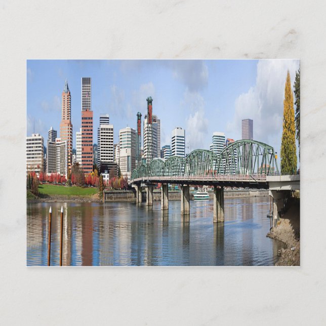 Portland Panorama City Skyline Postkarte (Vorderseite)