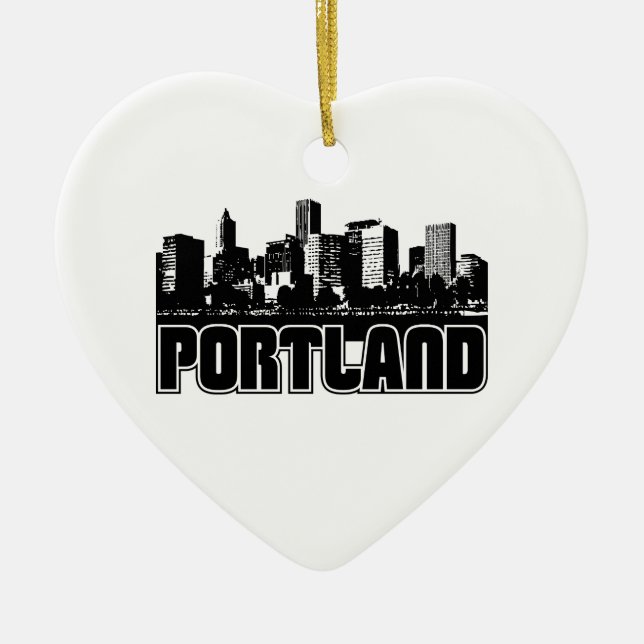 Portland-Skyline Keramikornament (Vorne)