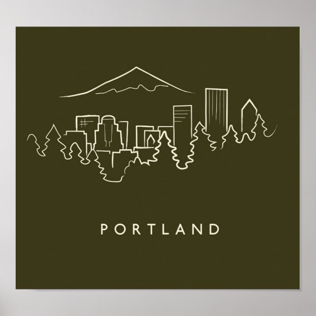 Portland Skyline Poster
