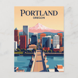Portland Skyline USA Postkarte