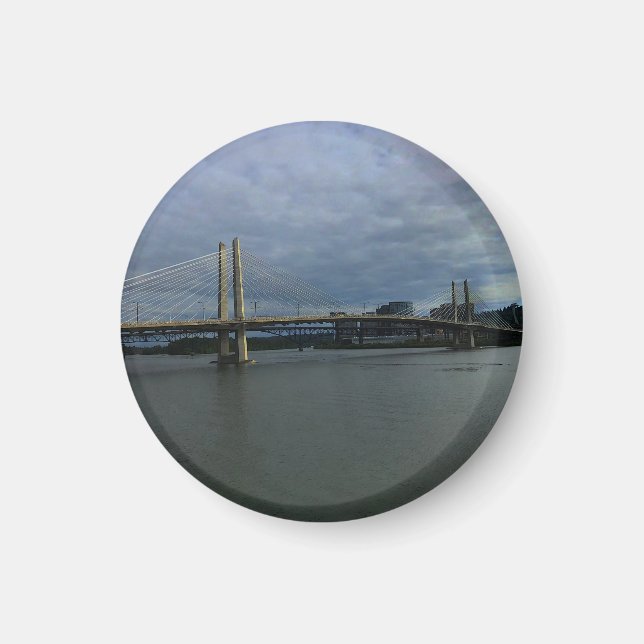 Portland Tilikum Crossing #1 Round Magnet (Vorne)