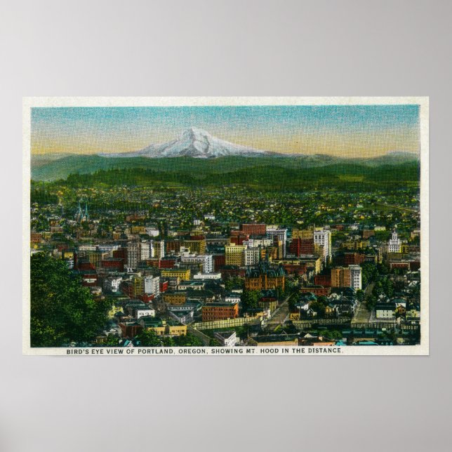 Portland und der Berg Hood in der Ferne Poster (Vorne)
