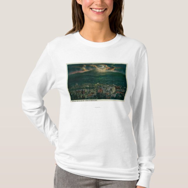 Portland und Mt.-Haube durch Mondschein T-Shirt (Vorderseite)