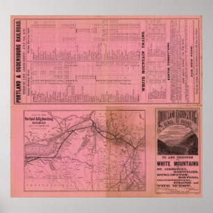 Portland und Ogdensburg Eisenbahn und Verbindungen Poster