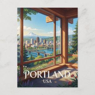 Portland USA Pacific Northwest Reise Postkarte