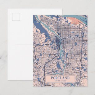 Portland Vereinigte Staaten Windige Stadt Karte Re