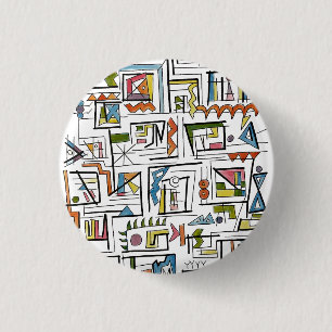 Portland-Verspielte abstrakte geometrische Kunst Button