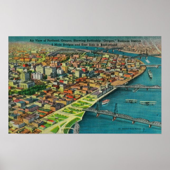 Portland von Air zeigt Brücken und Poster (Vorne)