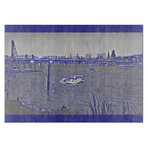 Portland Waterfront Sketch Schneidebrett