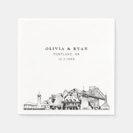 Portland Wedding Paper Cocktail Napkin Serviette