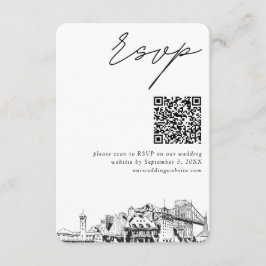 Portland Wedding RSVP QR Code Small Begleitkarte