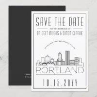 Portland Wedding | Stilisierte Skyline Save the Da