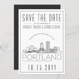 Portland Wedding | Stilisierte Skyline Save the Da Einladung