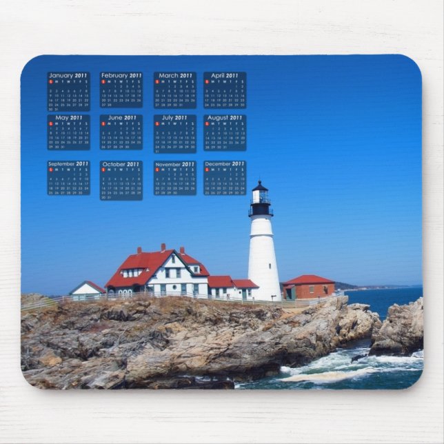 Portlandhauptleuchtturm-Kalender Mousepad (Vorne)