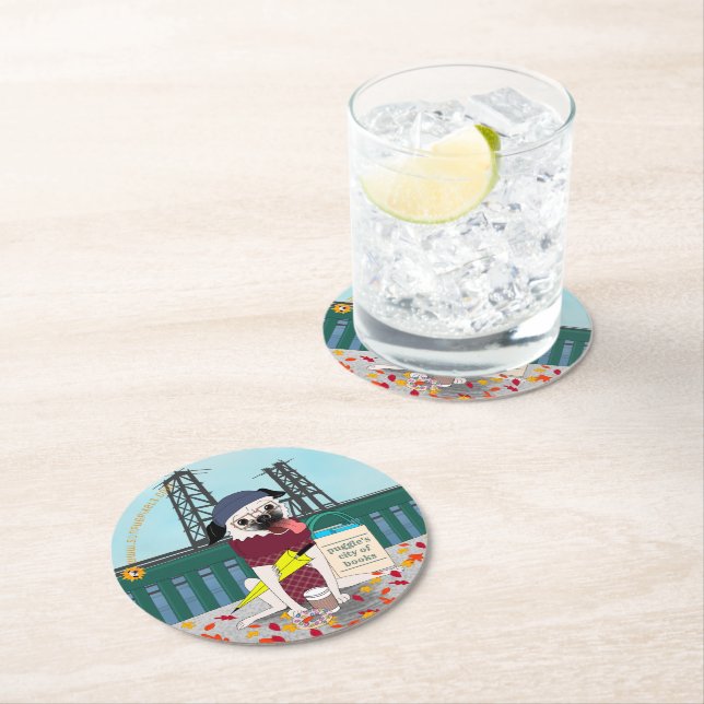 Portlandia Mops: Anarchist Jurisdiktion Paper Coas Runder Pappuntersetzer (Vor Ort)