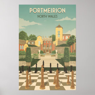 Portmeirion Nordwales Reiseplakat Poster