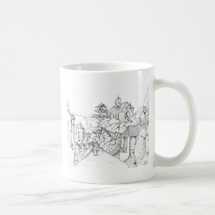 Portmeirion North Wales Pen und Ink Sketch Kaffeetasse
