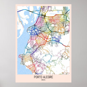 Porto Alegre Brasilien City Map Poster