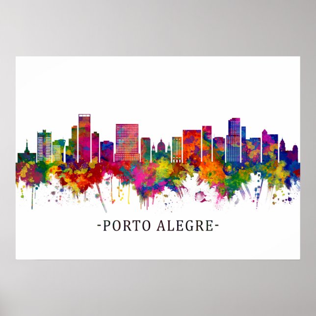 Porto Alegre Brazil Skyline Poster (Vorne)