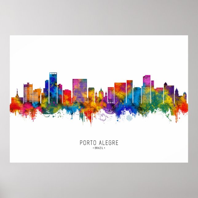 Porto Alegre Brazil Skyline Poster (Vorne)