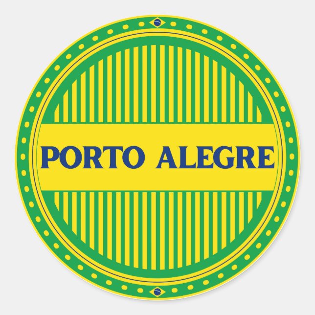 Porto Alegre City Pride – Brazilian Identity Runder Aufkleber (Vorderseite)