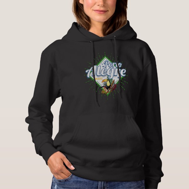 Porto Alegre Rio Grande do Sul Brazil Retro Toucan Hoodie (Vorderseite)