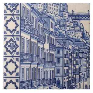 Porto Azulejo Muralfliese 3 von 6 Mitte links Fliese