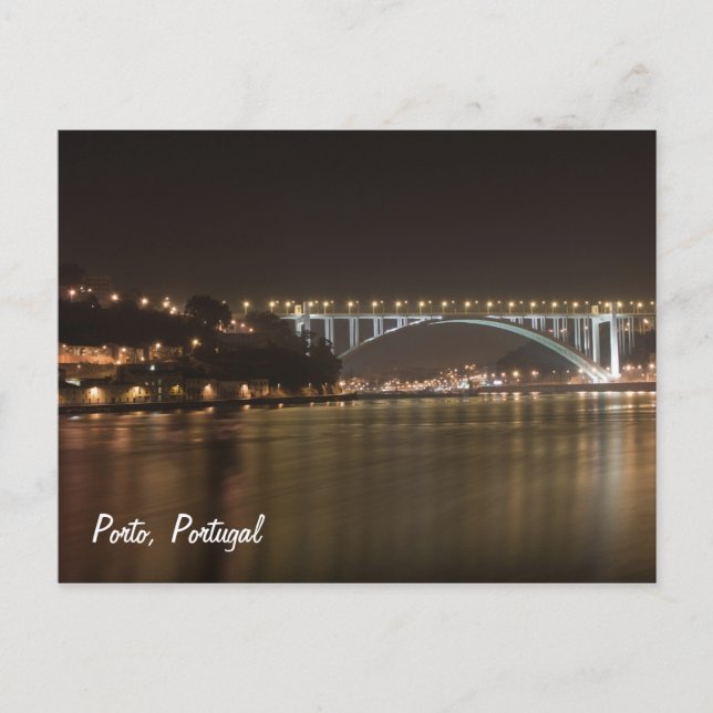 Porto bei Nacht Postkarte (Vorderseite)