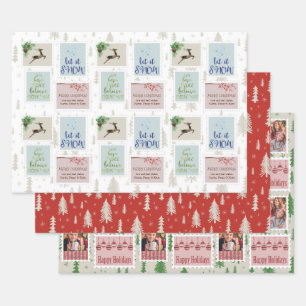  Porto Briefmarke Fotos und Pine Tree Doodle Geschenkpapier Set