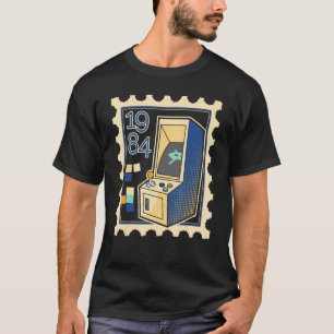 Porto-Briefmarke mit Computerspielautomat 1984 T-Shirt