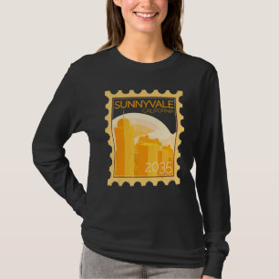 Porto Briefmarke mit Sonnenuntergang in Sunnyvale T-Shirt