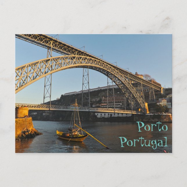 Porto Brücke über den Douro Fluss. Portugal Postkarte (Vorderseite)