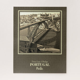 Porto-Brücke über den Douro-Fluss, Portugal, Sepia Puzzle
