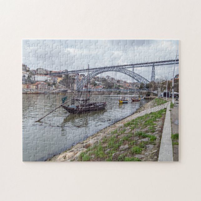 Porto-Brücke und Boot-Puzzle Puzzle (Horizontal)