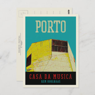 Porto Casa da Musica Illustration Portugal Postkarte