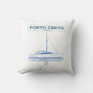 Porto Cervo Luxusyacht Kabinen Baumwolle Navy  Kissen