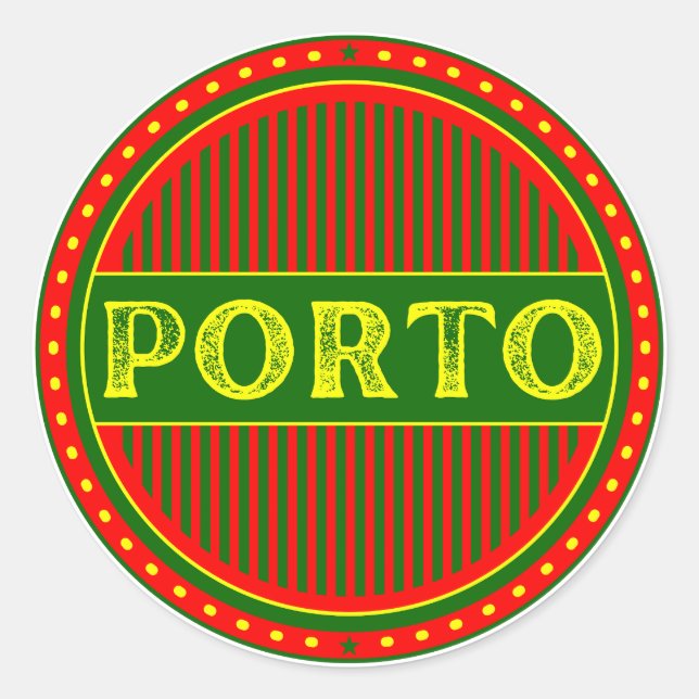 Porto City Pride Emblem – Portuguese Identity Runder Aufkleber (Vorderseite)