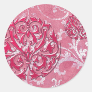 PORTO CRISTO: VINTAGER SHABBY LUXE in ROSE PINK Runder Aufkleber