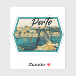 Porto Douro Flussansicht Abbildung Portugal Aufkleber