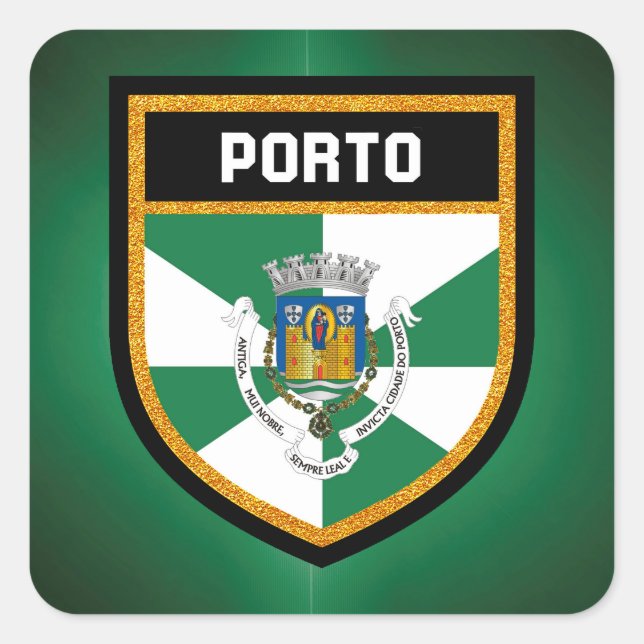 Porto Flag Quadratischer Aufkleber (Vorderseite)