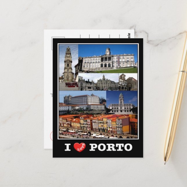 Porto - I Liebe - Portugal - Postkarte (Vorderseite/Rückseite Beispiel)