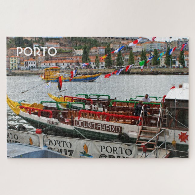 Porto: Kreuzfahrtschiffe am Hafen, Portugal Puzzle (Horizontal)